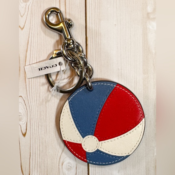 Coach | Beach Ball Leather Bag Charm Keychain CU260 🏖️ - Picture 1 of 3